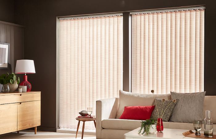 Photo of a Vertical Blinds for Bay Windows in a bedroom from comfort blinds