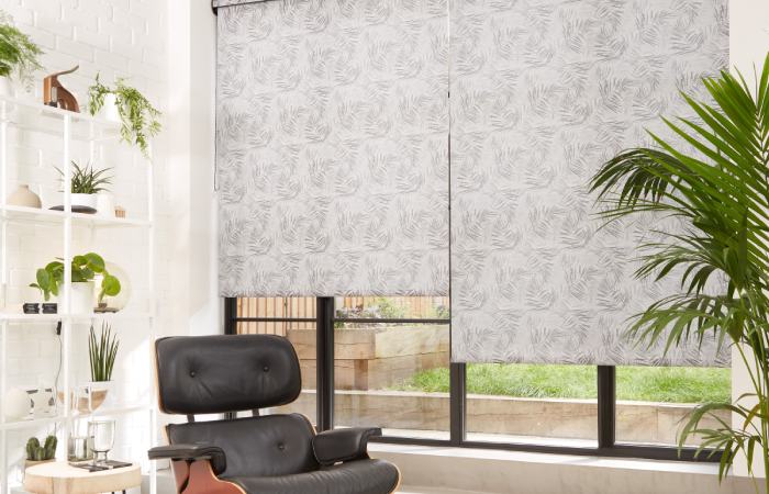 a photo of Electric Roman Blinds in a office from comfort blinds